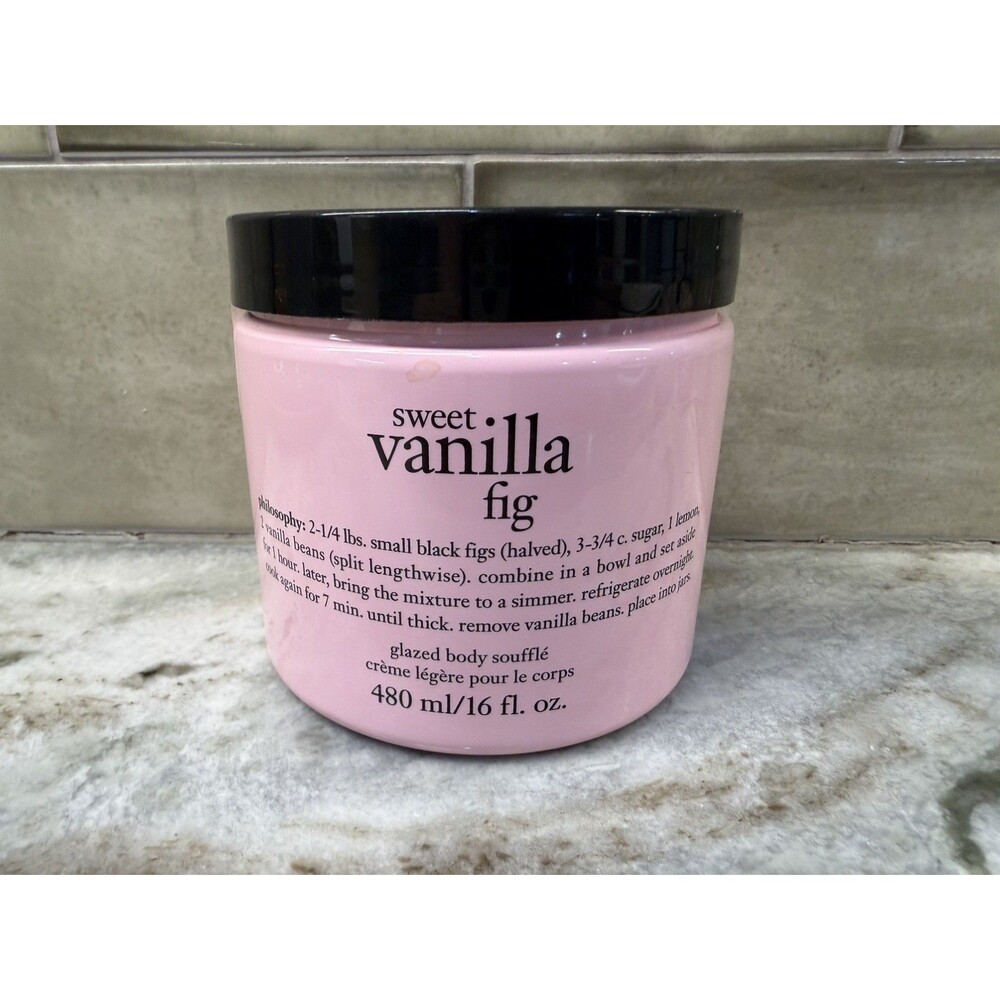 Philosophy Sweet Vanilla Fig Glazed Body Souffle 16 oz New